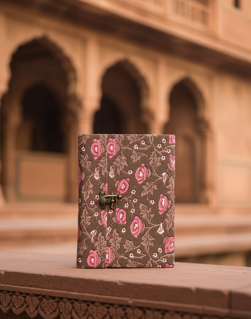 Brown + Pink Leaf with lock