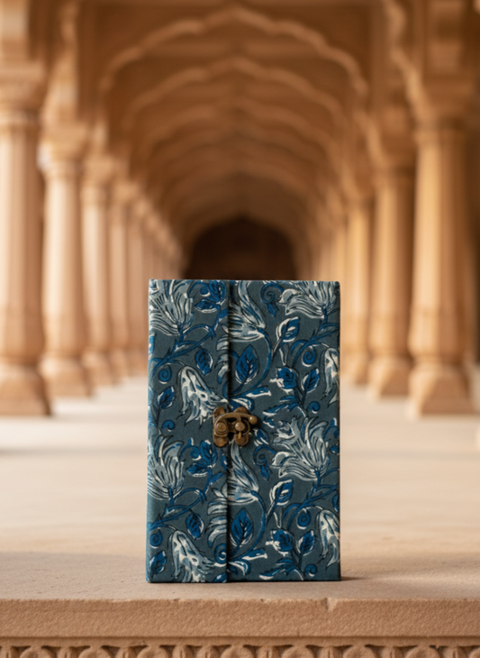 Indigo block-print with lock