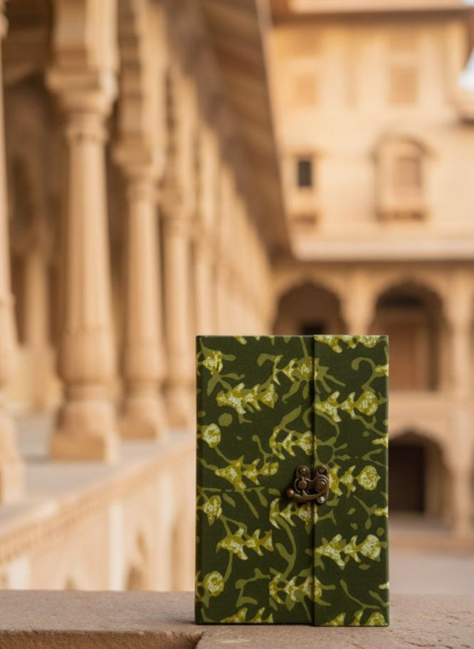 Green floral with lock